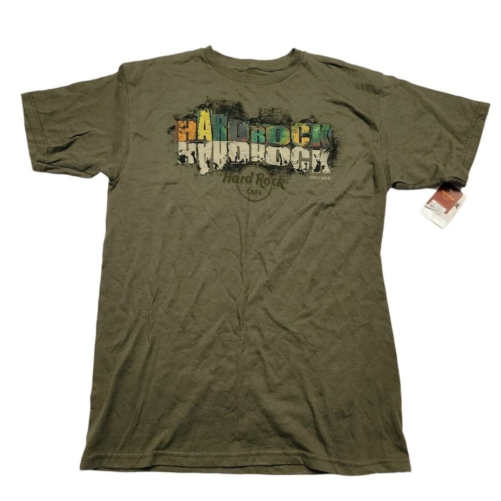 Hard Rock Cafe Men’s Green T-Shirt Chicago Save the Planet Size Medium